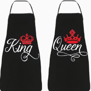 Fartuchy kuchenne king/queen zestaw 2 sztuk