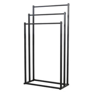 Wieszak łazienkowy stojak na ręczniki METALOWY czarny